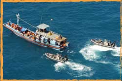 The RAN intercepts boat people in the Timor Sea