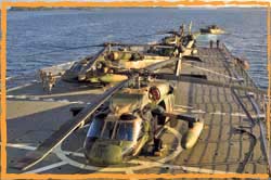 B Sqn 5 Avn Regt S-70As on Kanimbla in PNG.