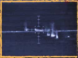 IR image from HMAS Stuarts Mini Typhoon RWS destroying a pirate skiff off the Omani coast.