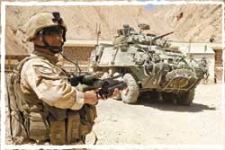 NZ PRT Kiwi infantryman secures a support op in Bamyan Afghanistan