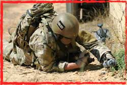 A Special Operations Engineer Regt operator conducts a search at Holsworthy.
