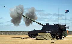 AS9 Huntsman Self Propelled Artillery live firing in Australia